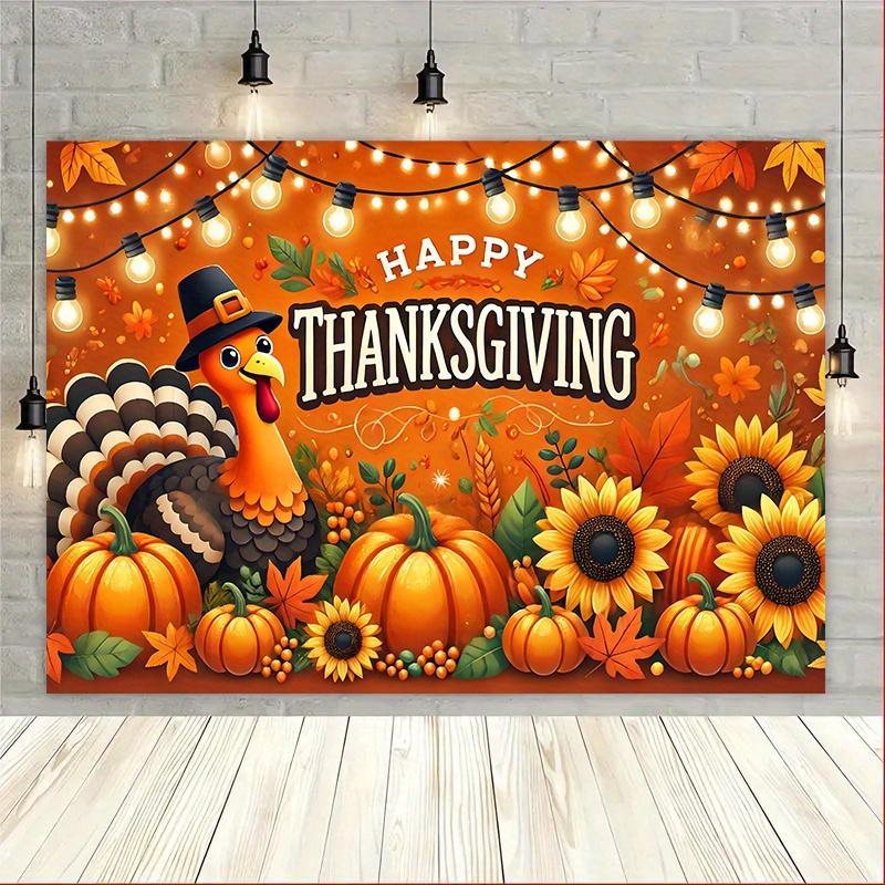 1 piece an energetic polyester background cloth with a Thanksgiving theme suitable for family gatheringszyc