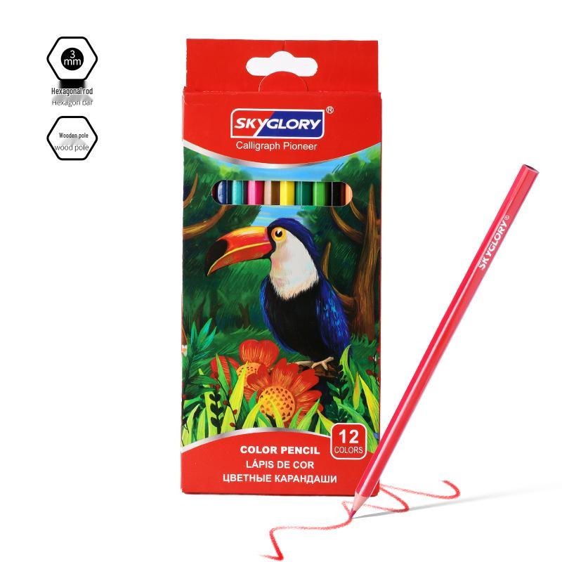 Eco-Friendly Hexagonal Oil-Based Colored Pencils - 48 Color Set for Students