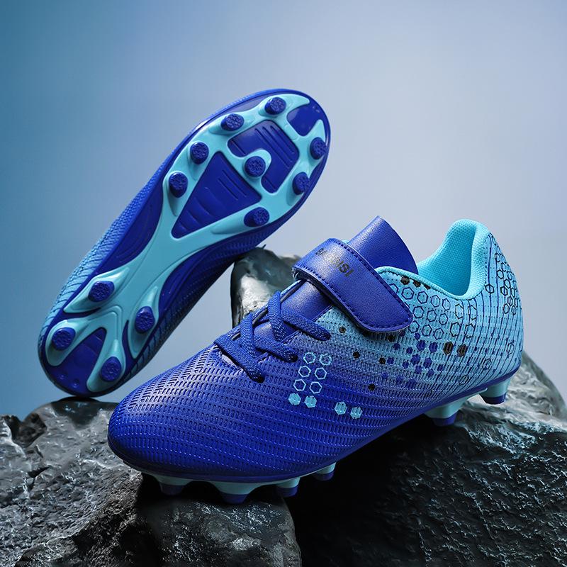 Kids' Velcro Football Shoes - Studded TF Training Sneakers for School Boys & Girls