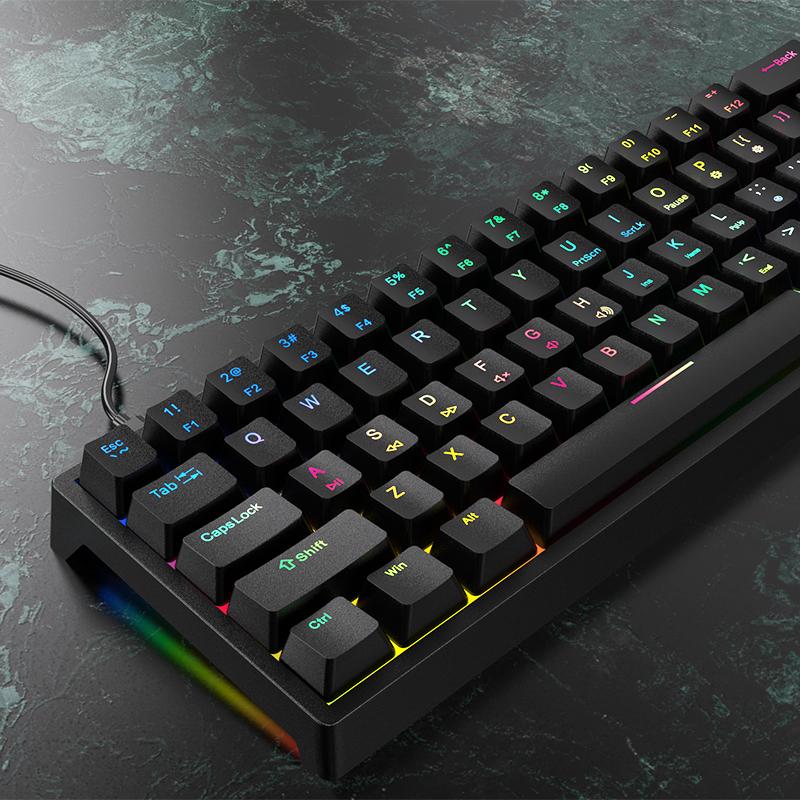 AMZ Hot Sale 60% Mechanical Keyboard 61 Keys 60 Percent RGB LED Backlit Teclado Gamer Wired Gaming Keyboard for Laptop Computer