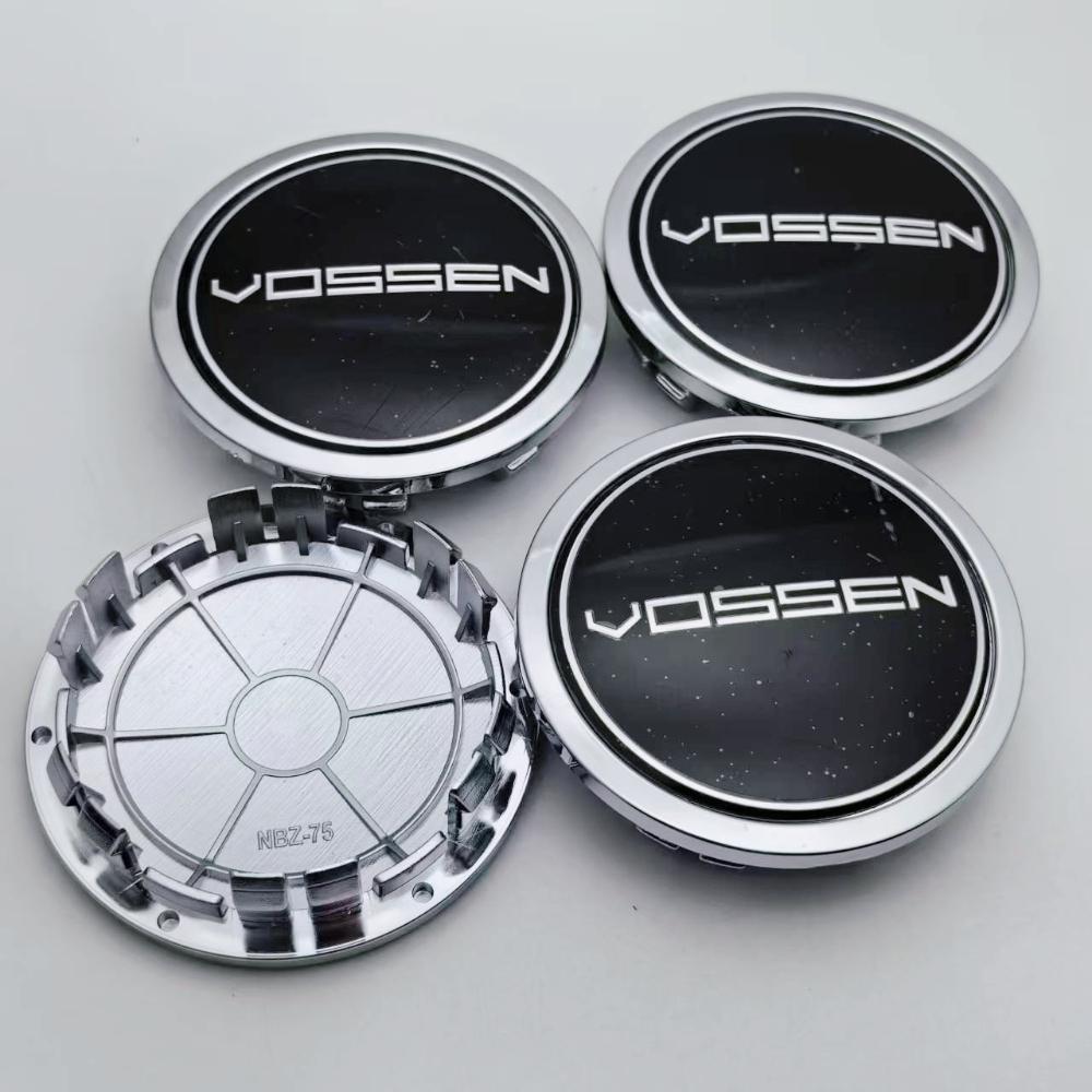 4pcs 75MM Clips 65MM Vossen Logo Emblem Badge Car Wheel Center Caps Wheels Hub Dust Cap Rim Hubcaps Dust Cover Car Accessories