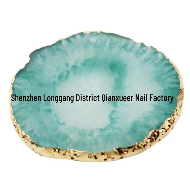 Nail Art Resin Agate Palette: Round Square Color Mixing & Display Board