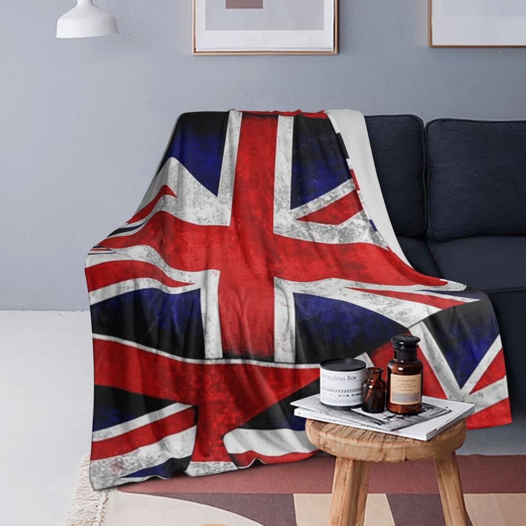 Vintage UK British Flag Sherpa  Blankets Soft Warm Flannel Throw Blanket Bedding for Bed Living room Picnic Travel Home Couch