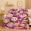 26 Stili Cartone Animato M-Masha e B-Orso Regalo di Natale Coperta in Flanella, Coperta Morbida Ultra Peluche per Casa Camera da Letto Letto Divano Copertura Bambini