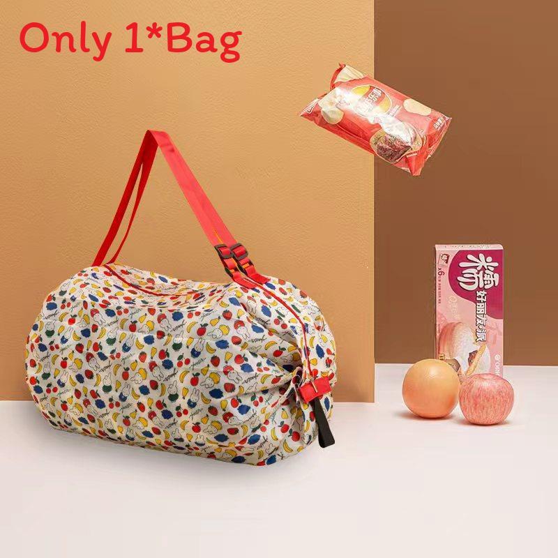 Nylon Foldable Shopping Bag With Large Capacity Waterproof Tote For Grocery Use