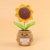 Emotional Support Crochet Sunflower Cute Knitted Flowers Potted Table Decor Graduation Gift Knitting Flower Pot Desk Accessories