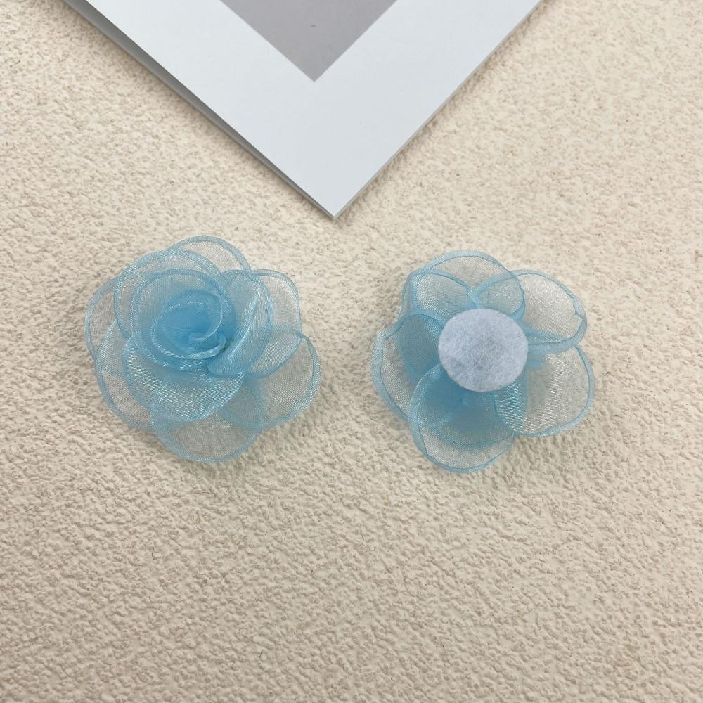 

Elegant Cloth Organza Flower Handmade DIY Handmade Brooch 3D Design Organza Roses Bridesmaids синий