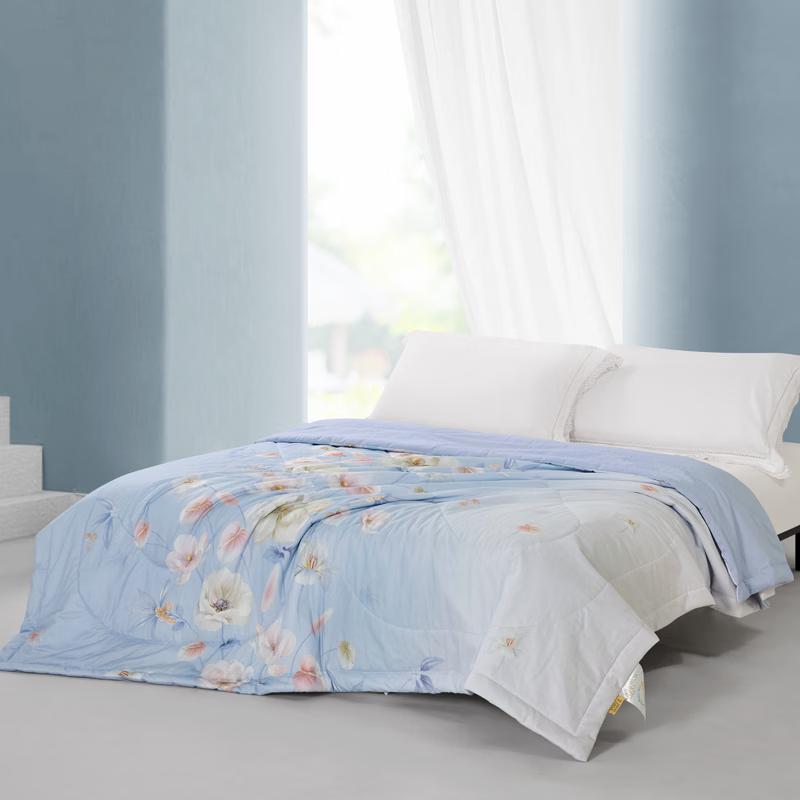 Mercure Home Textiles Soft Blue Iris Theanine Cotton Summer Quilt