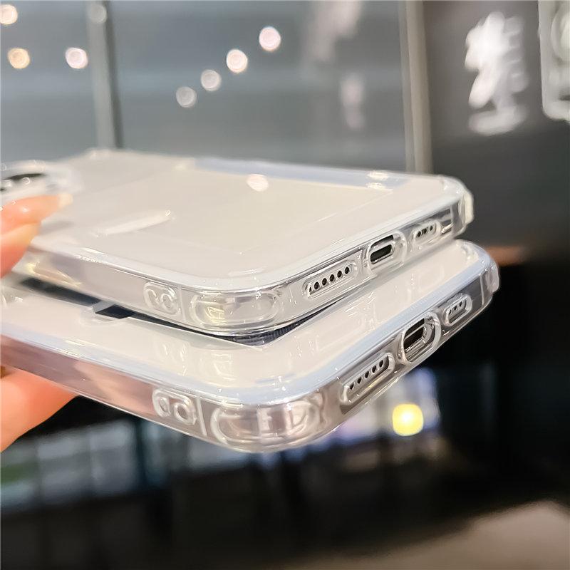 Clear Card Bag Ultra Thin Phone Case For Iphone 14 13 12 11 Pro Max Xr Xs Max 13pro 14 Plus Soft Silicone Transparent Back Cover