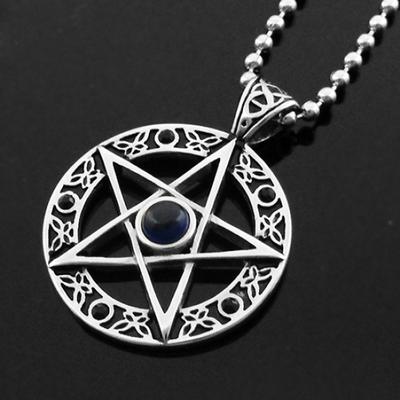 Unisex Vintage Hollow Pentagramı Pentagram Yıldız Daire Çinko Kalaylı Charm Kolye