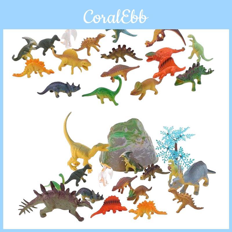 Dinosaur Model Toy Set Jurassic Plastic Tyrannosaurus Rex 17 Pieces Included!