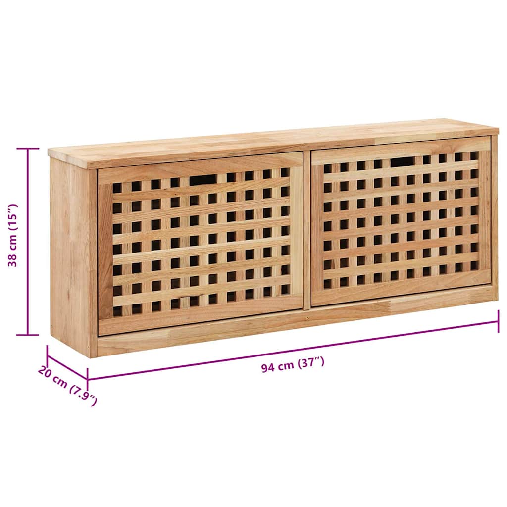 Vidaxl Bank mit Schuhaufbewahrung, 94X20X38 cm, Massives Nussbaumholz