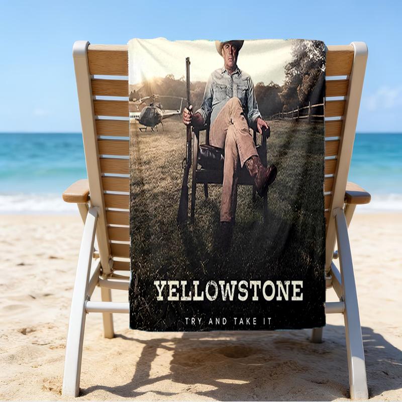 Ultra-Soft Beach Towel with Yellowstone Theme,Ideal for Pool - Camping, Diving - Perfect Travel Essential, Vibrant Beach Towel.