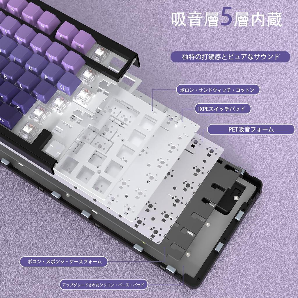 ATTACK SHARK X85 Mechanical Keyboard, 75% Wireless Gaming Keyboard with Knobs, PBT Side-Printed Keycaps, BT 5.12.4 GhzUSB-C Wired, Hot Swap, Linear
