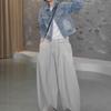 Pantaloni da Donna Stile Coreano Vita Alta Gamba Larga Curva Modellanti - Moda Primavera 2026 Pantaloni Lunghi Casual Versatili