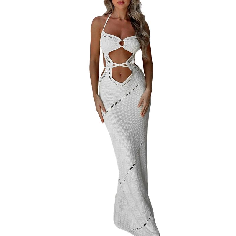 

Hollow out Beach Bikini Swimsuit Cover up Hollow out Bikinis Swimsuit Cover up WHITE S(S)