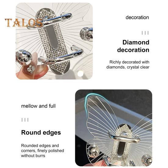 Transparent Hook Strong Load-bearing Butterfly Shape Simple Installation Self Adhesive Key Towel Hook Storage Rack