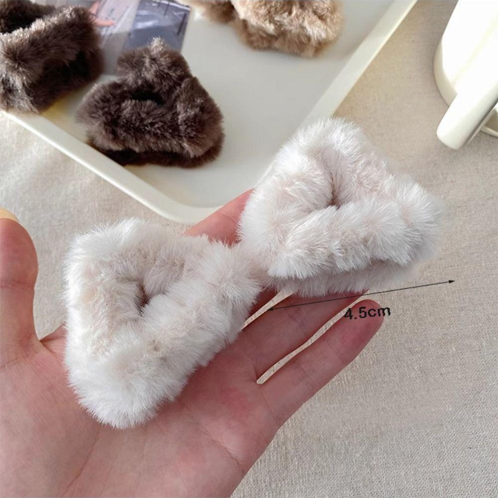 Trendy Versatile Hair Clips Fluffy Sweet Style Bangs Hair Clips Cat Ear Shape Duck Beak Clip Women Head Wear Accessories
