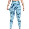 Damen Tie-Dye Nahtlos Pfirsich Po Hohe Taille Po Hosen Stretch Fitness Yoga Hosen