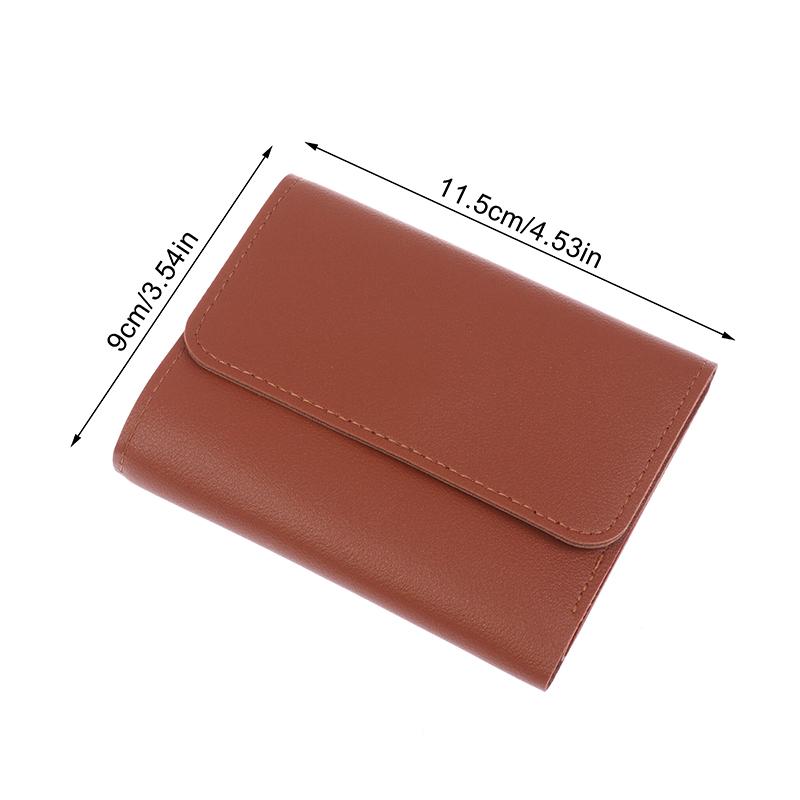 Multi-Card Slot Solid Color Leather Card Case Bank Card Credit Card Id Bus Card Holder Wallet For Women Travel Card Organizer