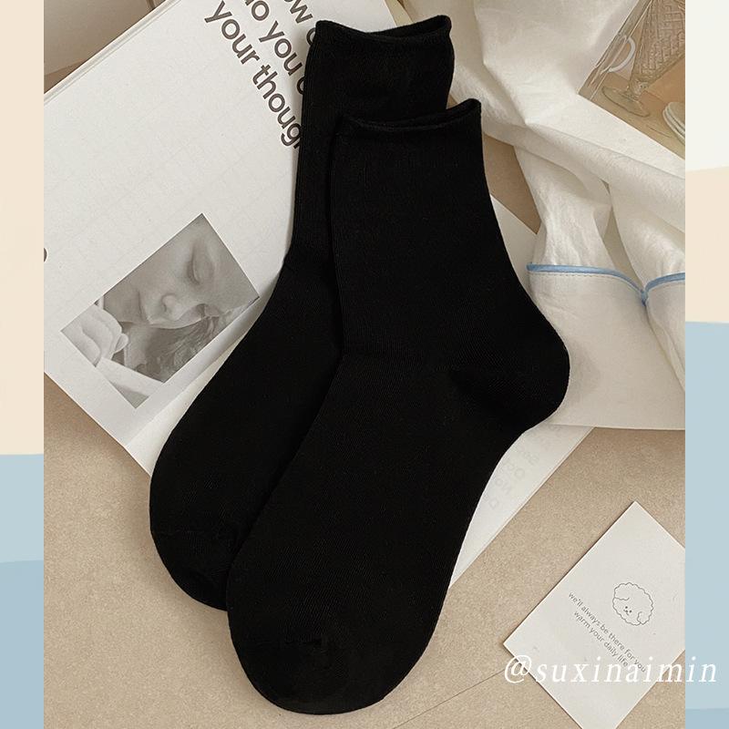 Twist Button Wool Socks Children'S Medium Tube Socks Korean Thickened Warm Maillard Long Texture Stacking Socks