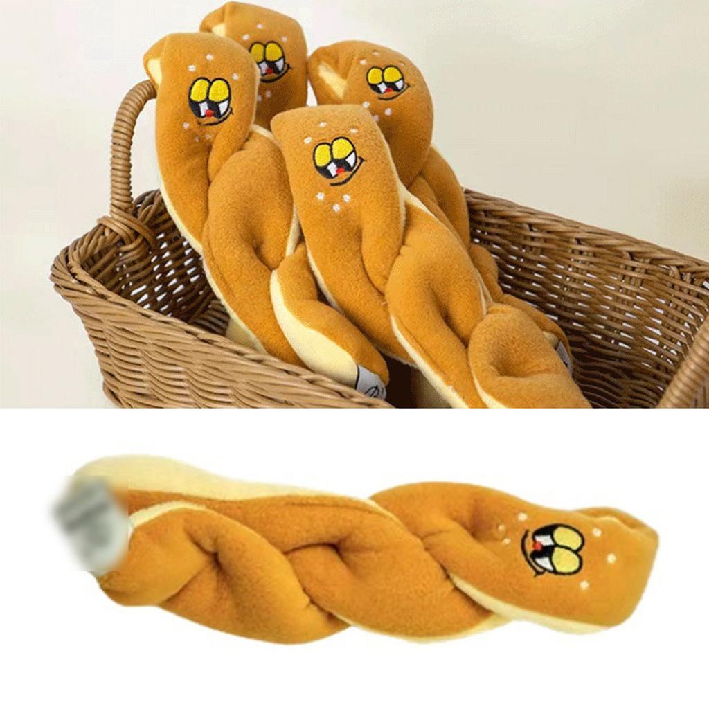 Dog Sound Bread Molar Toy Food Hiding Teeth Grinding Multifunctional Interactive Plush Pet Squeaky