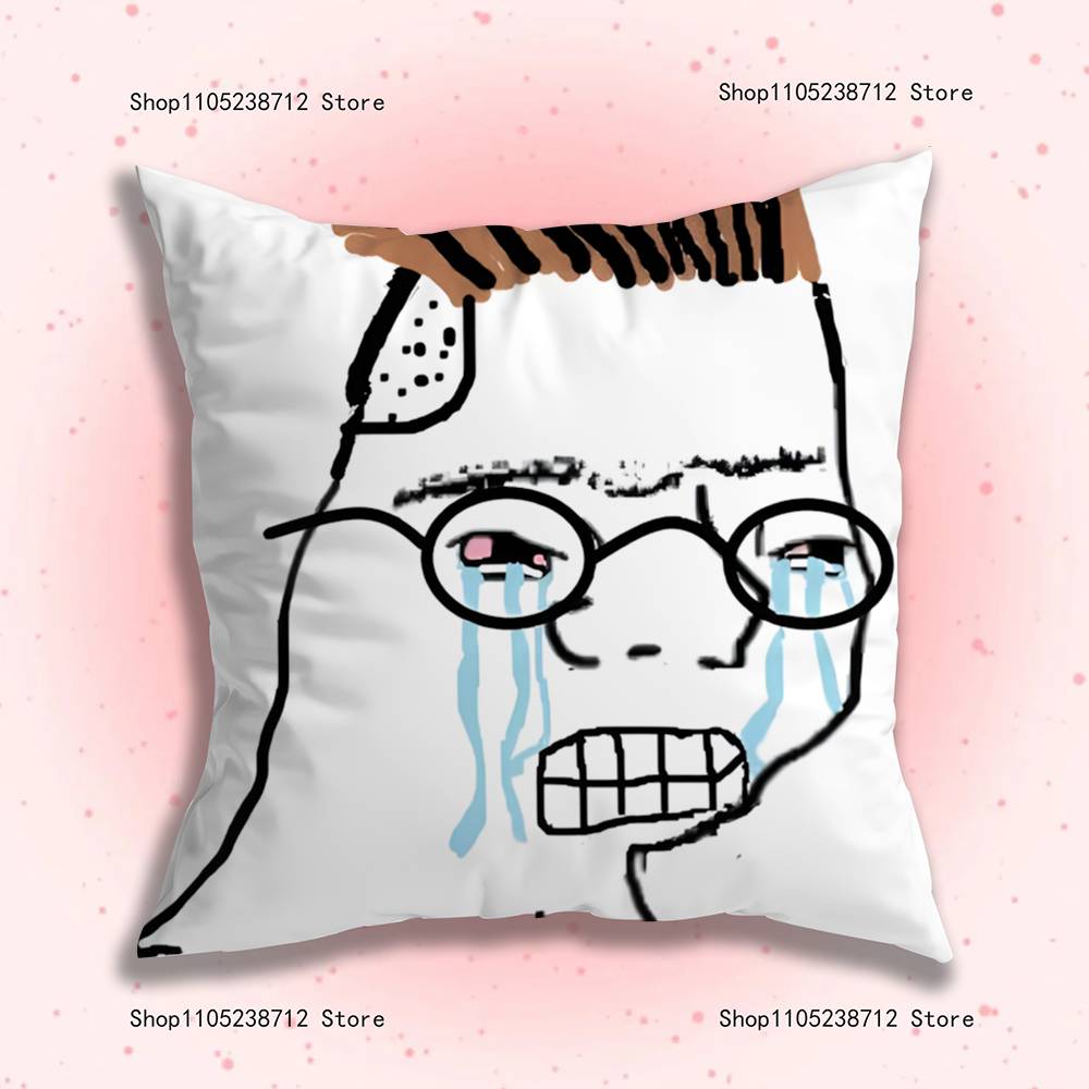 Wojak Soyjak Its Over Funny Meme Pillow Covers Cartoon Sofa Decorative Home Double-sided Printing Short Plush Cute Cushion Cover