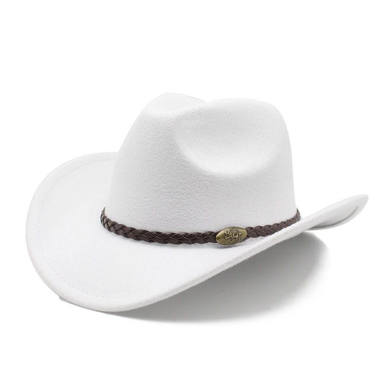 Western Cowboy Hat For Men With Wool Blend For Outdoor Riding And Sun Protection