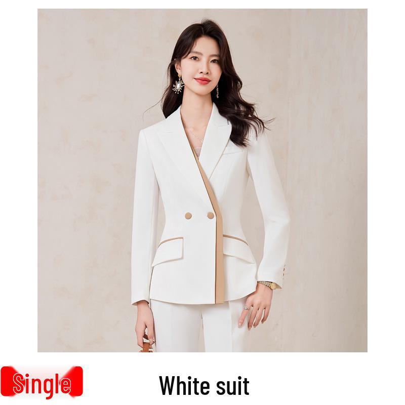 Women's White Autumn Fashion Formal Suit Set