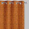 S4sassy Cotton Duck Blueberry Leaves Orange Set of 2 Panel Eyelet Bed Room Door Curtains Drapes- 54x108