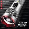 Handheld Type-C Rechargeable LED Flashlight Side Light Aluminum Alloy Work Camp Light Waterproof Handheld Torch Emergency