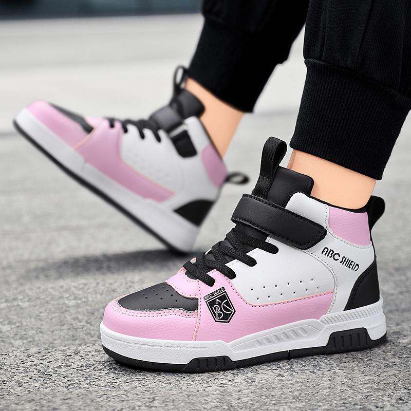 Children's High-Top Basketball Shoes Non-Slip Outdoor Jogging Sneakers Breathable Athletic Trainers for Boys And Girls