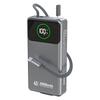 Powerbank K31 Pro 20000mAh com cabo USB-C retrátil 45W - cinza