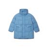 Women's Hooded Mid-Length Down Jacket Light Blue A5179-0002