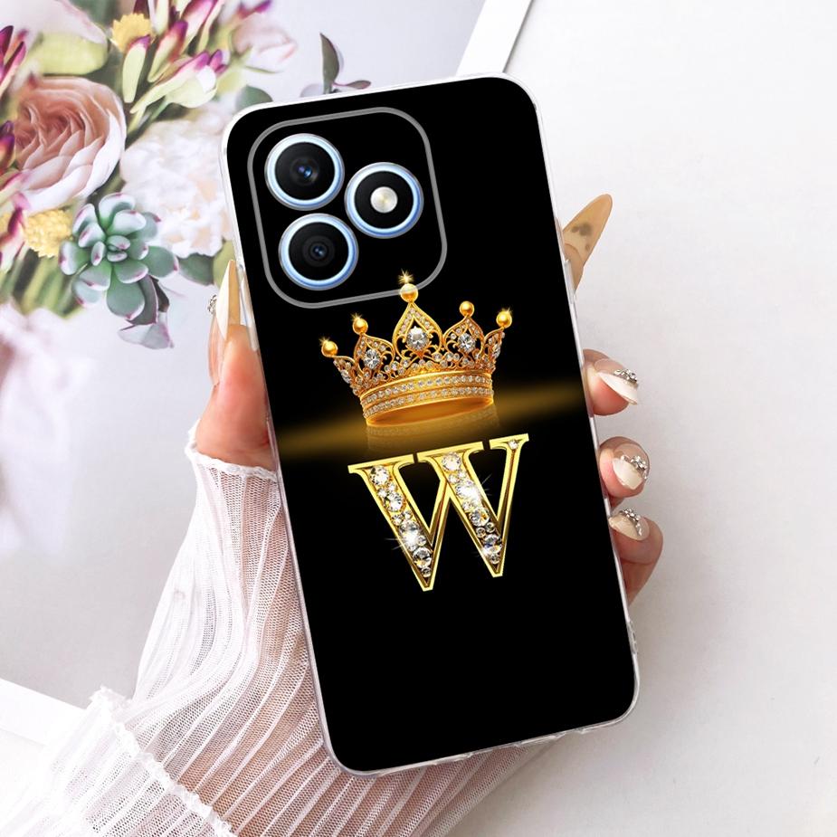 For Honor X8D Case New Fashion Crown Letters Cover 6.77'' Soft Silicone Phone Case For Honor X8d X 8d HonorX8d Back Cover Fundas