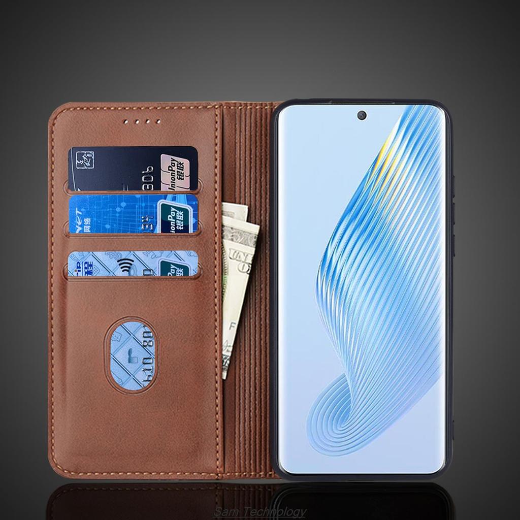 Magnetic Attraction Leather Case for Huawei Honor Magic 5 / Honor Magic5 Holster Flip Cover Case Wallet Bags Fundas Coque