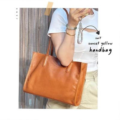 Ladies' Leather Single-shoulder Bag, Large-capacity Top-grain Leather, Fashionable Commuting and Travel Handbag for Women