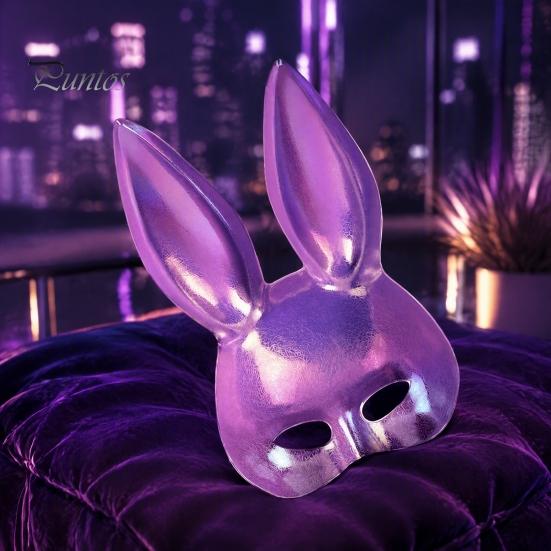 Fashionable Rabbit Ears Mask Halloween Bunny Mask, Cosplay Face with Long for Ears, Lightweight Plastic Cushion Masquerade Party Costume Comfortable