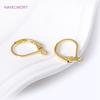 Fashion French Earring Lever-Back Earwires 18K Gold Plated Earring Hooks With Closed Ring For DIY Earring Making Accessories