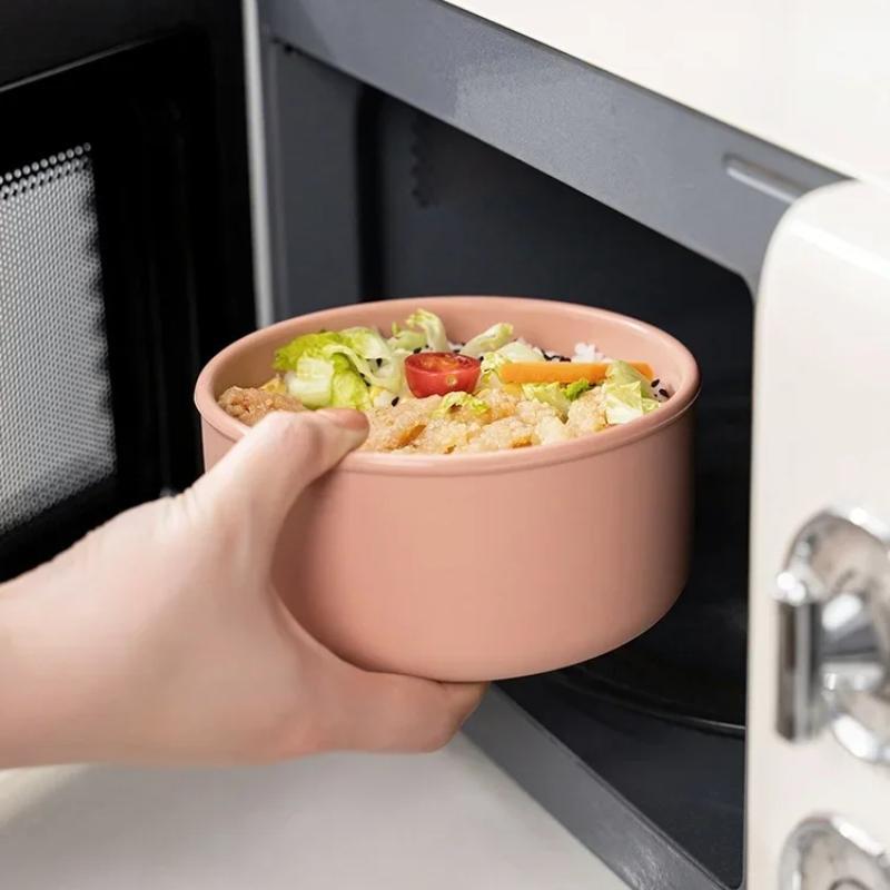Silicone Bowl with Lid Preservation Box,Bento Lunch Box,Fruit Salad Preservation Bowl, Modern and Simple Sealed Circular Storage