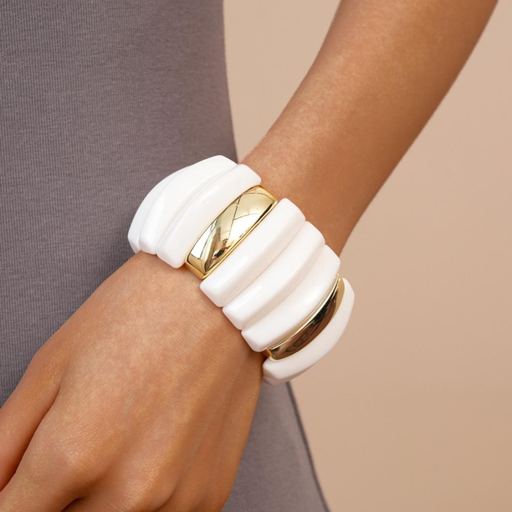 Geometric Exaggerated Bracelet Wide Retro Hand Ring Simple Wide Chunky Bangles  Summer