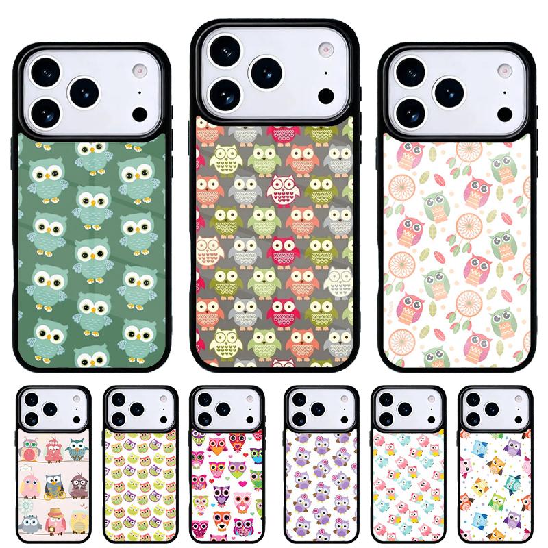 Owl Cute Lovers Kawaii Cartoon Phone Case for iPhone 17 Air 16e 15 14 13 Pro Max Back Cover for 12 11 Pro Coque