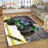 Tapete Cartoon Monster Truck Monster Jam para Sala de Estar Quarto Decoração de Casa, Tapete de Chão Antiderrapante Decoração para Sofá Capacho