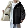 Men's Lambswool Hooded Jacket: Double-Sided, Velvet-Lined, Casual Loose Fit for Autumn/Winter