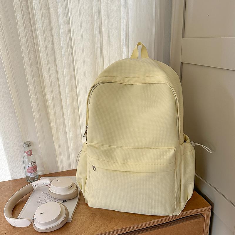 Solid Color Lightweight Nylon Junior Senior High School Schoolbag