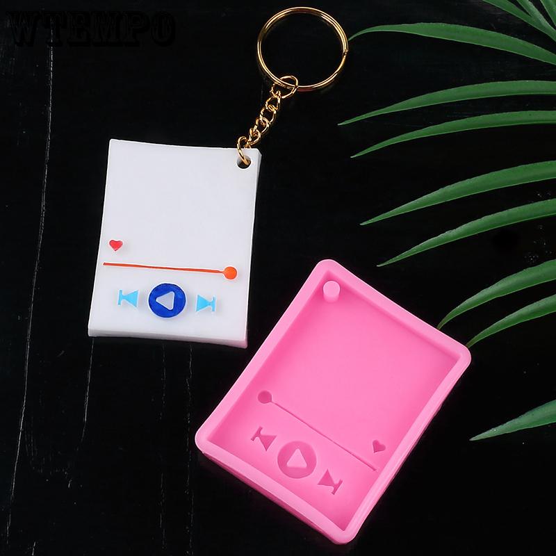 WTEMPO Keychain Silicone Molds Kit Music Player Shaped Design Crafts Making Molds DIY Keychain Gifts Resin Molds for Beginners & Lovers
