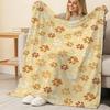 Lightweight Paw Print Flannel Blanket – Soft, Skin-friendly, Warm Cozy Throw, Versatile for Home Decor, Car Use, Christmas & Halloween