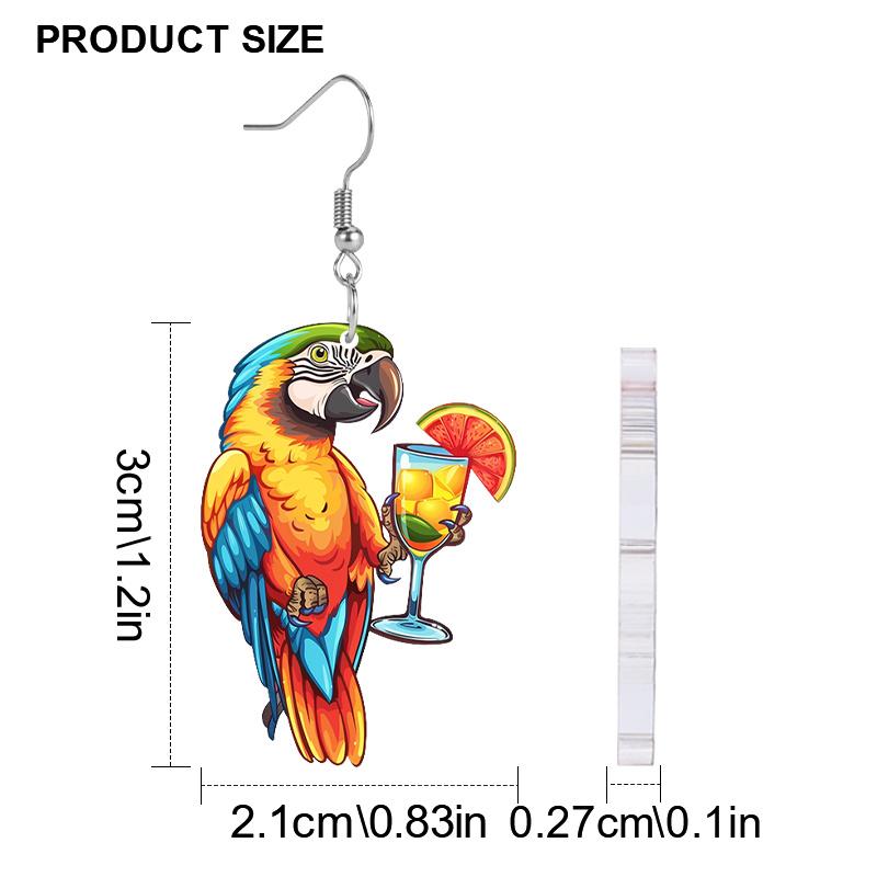 Cute Colorful Hedgehog/Parrot Acrylic Earrings for Women Chic Personality Earrings Cool Earrings Animal Earrings Charming Evergrande Earring