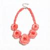 Collana Boema con Fiore in Acrilico - Catena Colorata per Maglione a Forma di Rosa