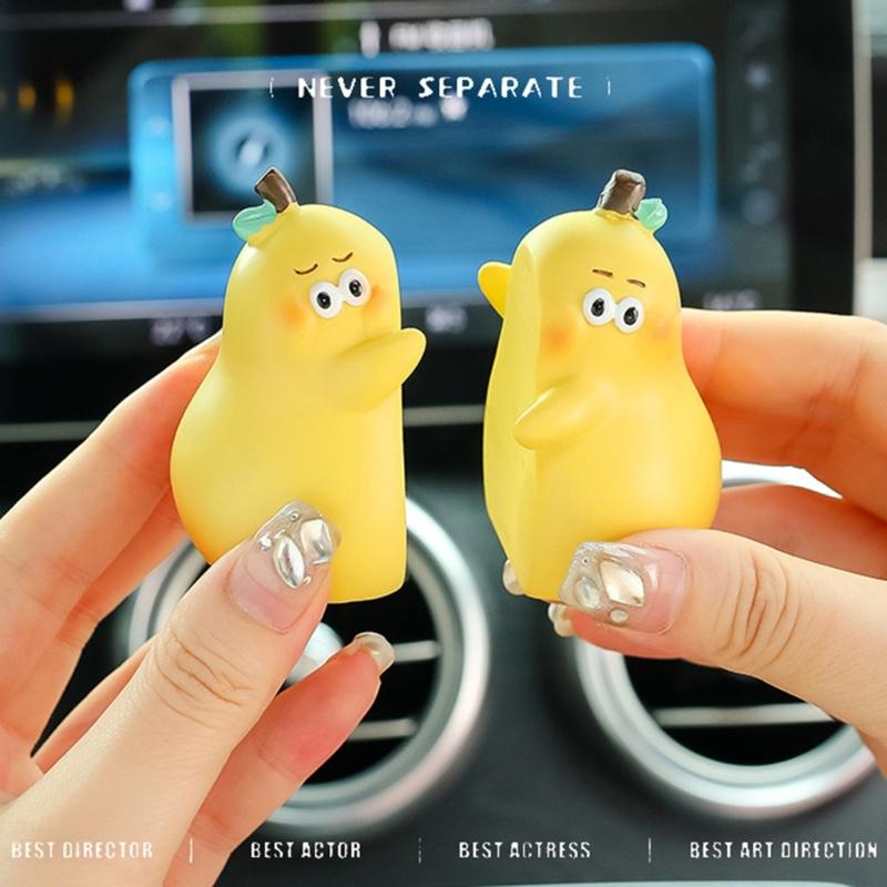 Lovely Couple Decorations Car Interior Ornaments Never Divided Pear Cartoon Doll